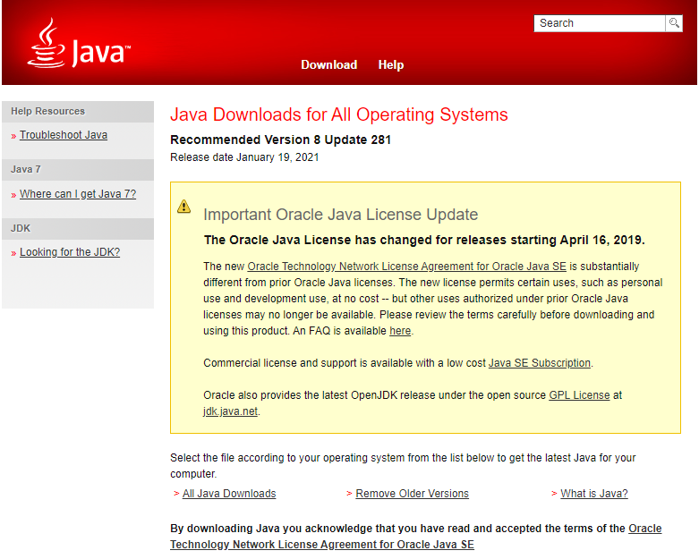 รูปเว็บไซต์ java.net